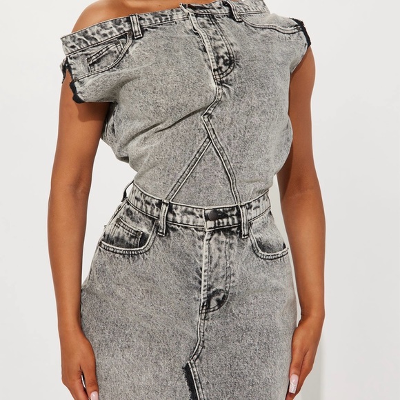 Denim Maxi Dress -Black Wash size 2x - Picture 1 of 7